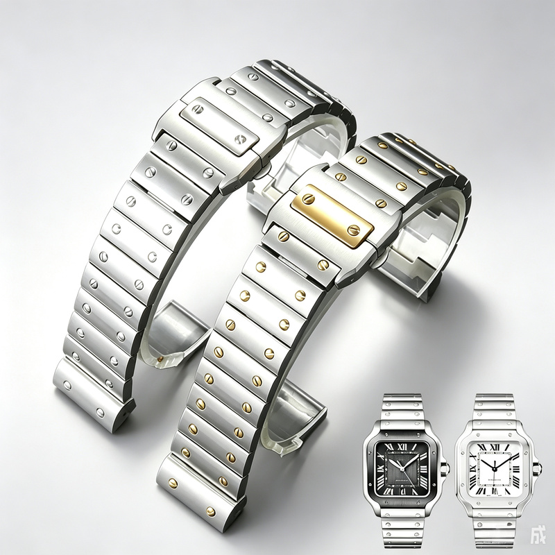 Stainless Steel Watch Strap Me - Cartier Watch Santos review and price