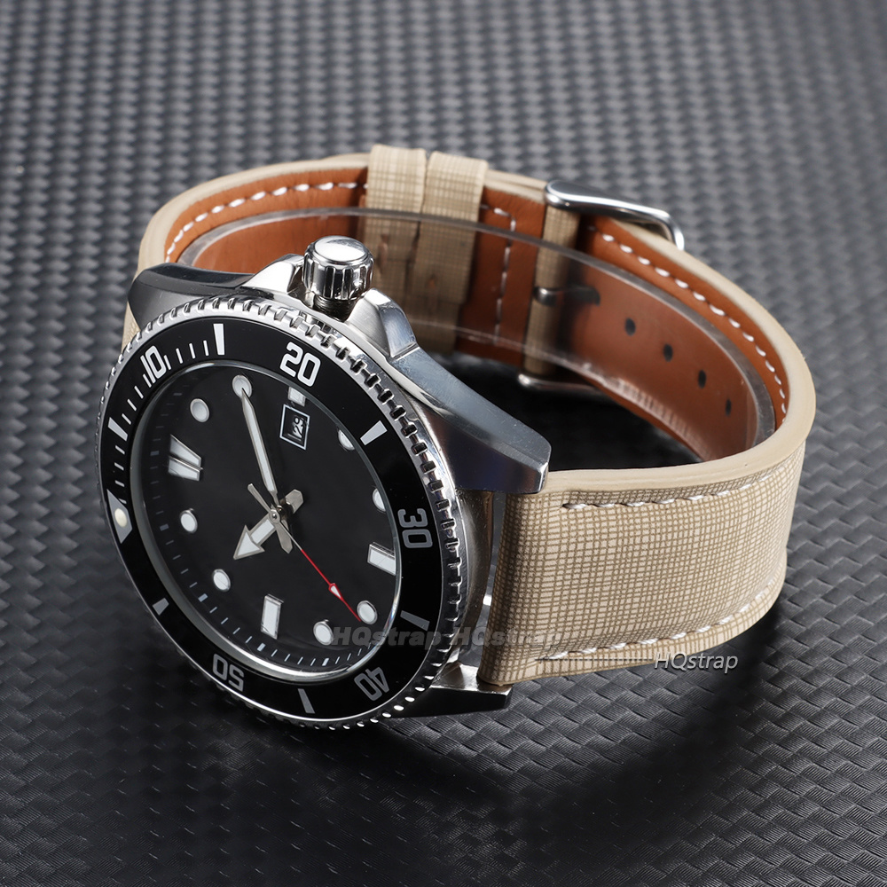 Leather Watch Strap with Plaid - Suede Strap Watch review and price